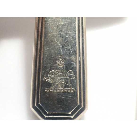 Art Deco Mappin & Webb SterlingFish Fork & Slice Persian Royal Crest C 1948 RARE - Picture 10 of 11